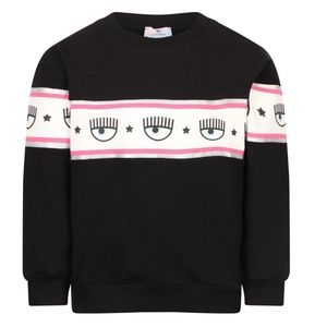 New with tags CHIARA FERRAGNI cotton sweatshirt in black stripe - size 7